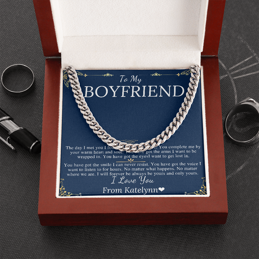 Boyfriend Gift Chain Necklace, Promise Necklace for Boyfriend, Personalized Valentines Day Necklace for Boyfriend, Boyfriend Christmas Gift katelynn