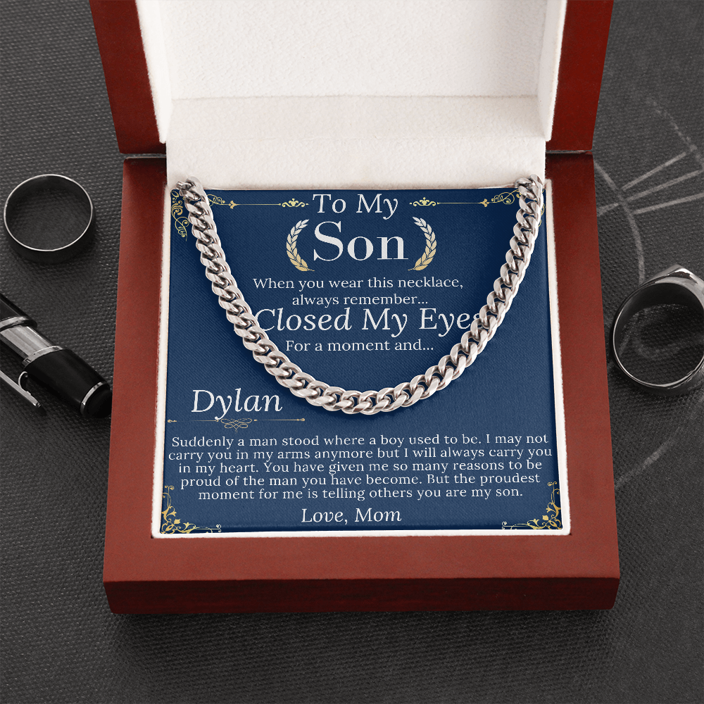 Son Christmas Gift, Sentimental Son Gifts from Mom, Son Chain Necklace, Mother to Son Gifts, Son Birthday, Gifts for Son from Mother #0974 dylen