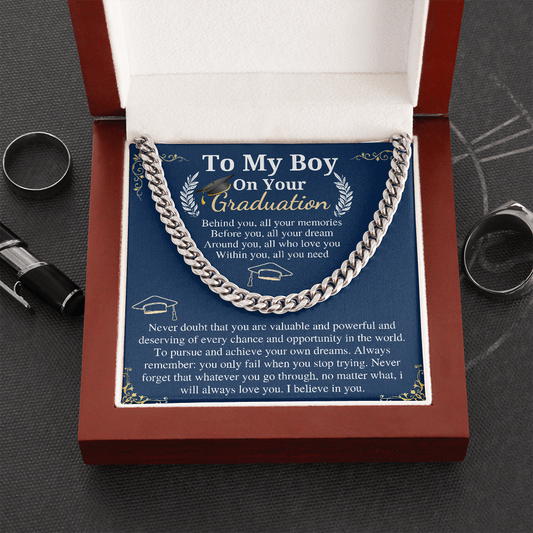 Son Graduation Gifts from Mom & Dad, Chain Necklace Graduation Gifts for Son, High School Graduation Gifts For him, College Graduation Gift 2026