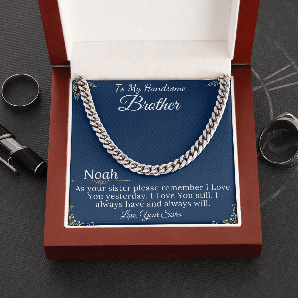 Christmas Gifts for Brother Birthday Gifts for Brother Gift Ideas, Gifts for Brother from Sister, Mens Chain Necklace, Brother Present #0868 noah