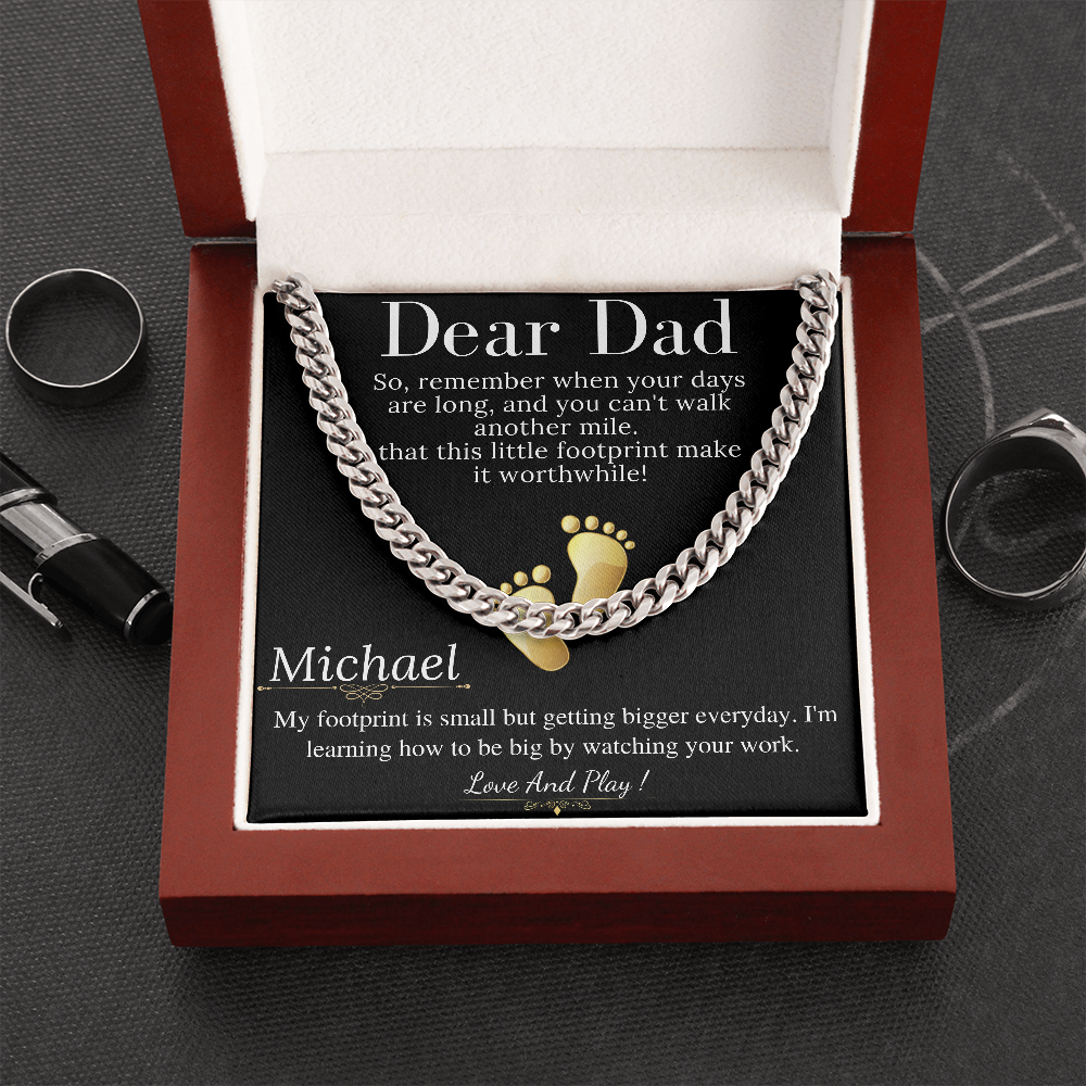 Daddy To Be Keepsake Gift From Baby Bump, Birthday Gift for New Dad, Pregnancy Gift For Husband,Chain for Dad to be, Christmas Gift #0918