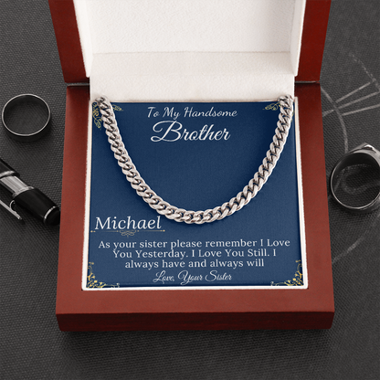 Christmas Gifts for Brother Birthday Gifts for Brother Gift Ideas, Gifts for Brother from Sister, Mens Chain Necklace, Brother Present #0868 new