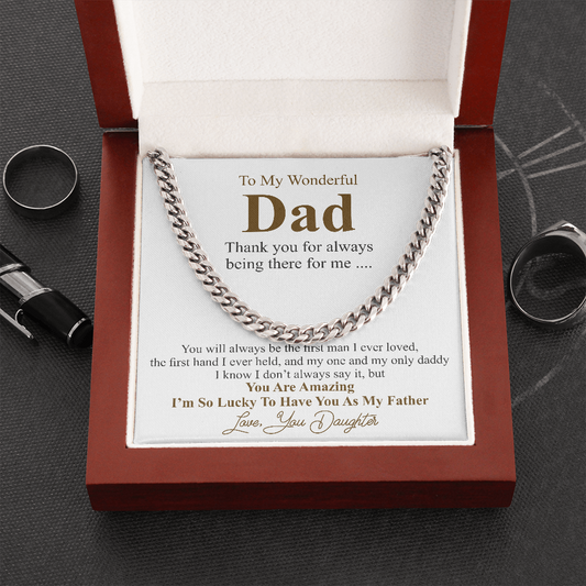 to my wonderful dad chain necklace