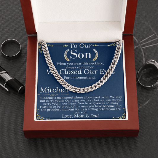 Son Christmas Gift, Sentimental Son Gifts from Mom, Son Chain Necklace, Mother to Son Gifts, Son Birthday, Gifts for Son from Mother #0974 mitchell