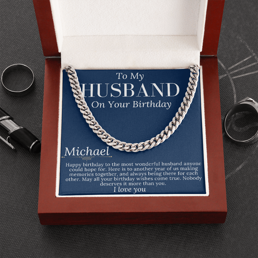 Husband Birthday Gift, Husband Birthday Chain Jewelry, Husband Chain Necklace Gift, Husband Thoughtful Gift, Birthday Gift For Husband #0901