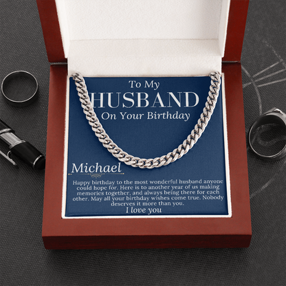Husband Birthday Gift, Husband Birthday Chain Jewelry, Husband Chain Necklace Gift, Husband Thoughtful Gift, Birthday Gift For Husband #0901
