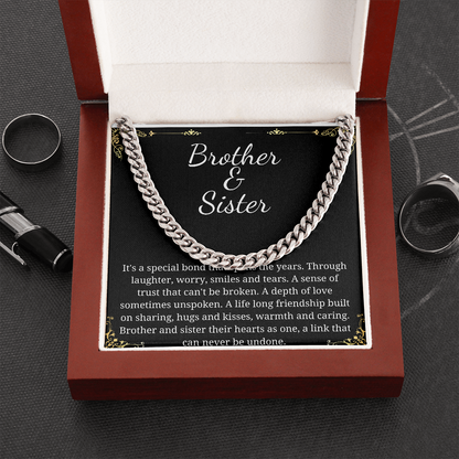 To My Brother, Birthday Gift For Brother from Sister, Curb Link Chain, Brother Sister Gifts, Gifts For Brother From Sister, Proud Of You