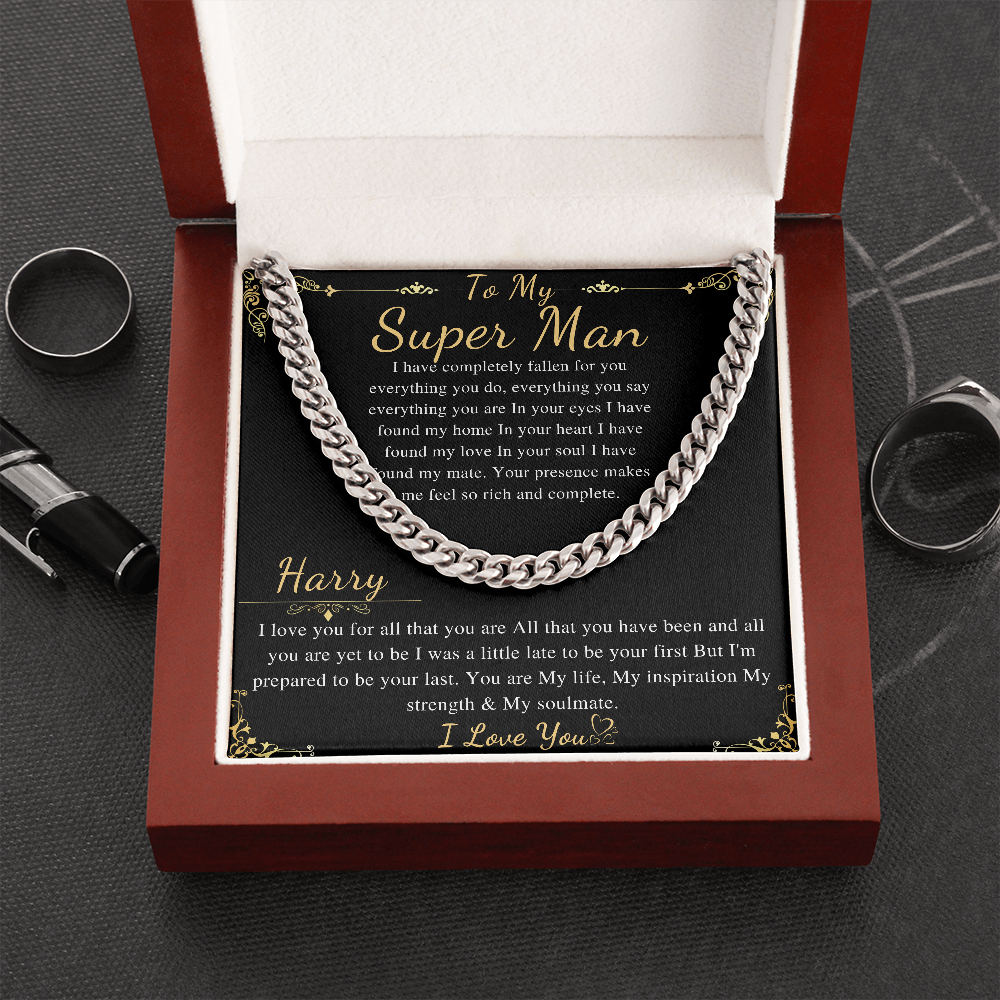 To My Man Chain Necklace for Him, boyfriend valentines day gift for him, Romantic Birthday Gifts for Him Christmas, Jewelry for Him Romantic
