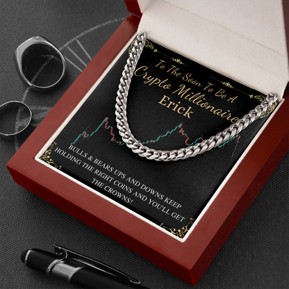 Crypto Boyfriend Chain Necklace Gift, Bitcoin Chain Necklace For Boyfriend, Valentines Day Gift For Cryptocurrency Boyfriend, Birthday Gift Erick