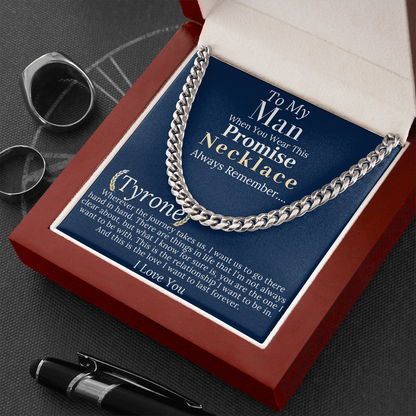 Boyfriend Promise necklace For Him, Boyfriend Christmas Gift, Mens Chain Necklace Christmas Gift For Soulmate, Husband Christmas Gift #0943 Tyrone