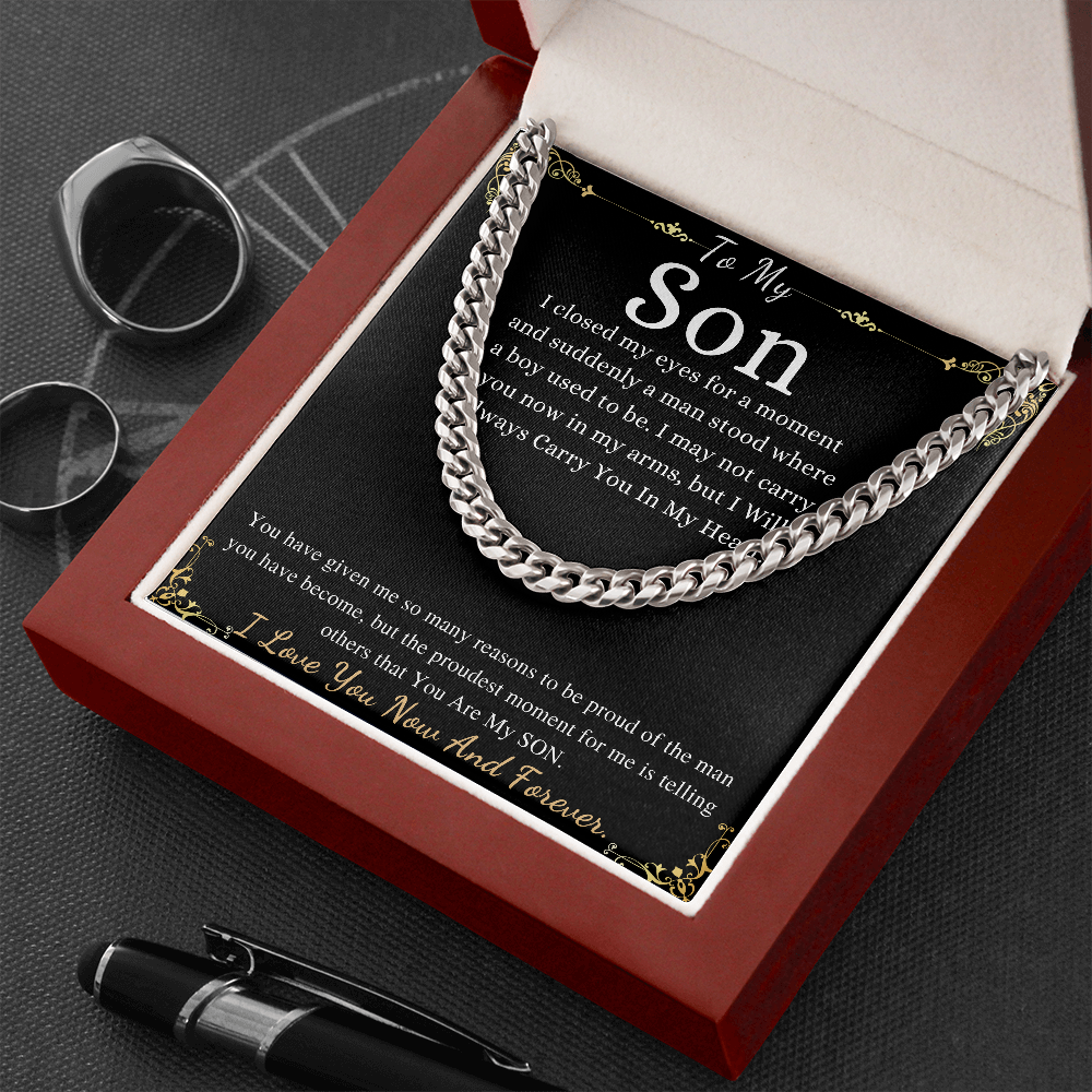 Sentimental Son Gifts from Mom, Son Valentines Day Gift, Son Chain Necklace, Mother to Son Gifts, Son Birthday,Unique Gifts for Son from Dad