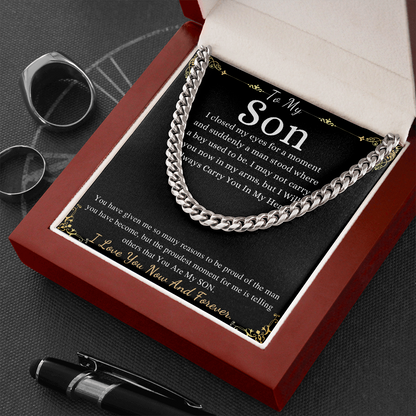 Sentimental Son Gifts from Mom, Son Valentines Day Gift, Son Chain Necklace, Mother to Son Gifts, Son Birthday,Unique Gifts for Son from Dad