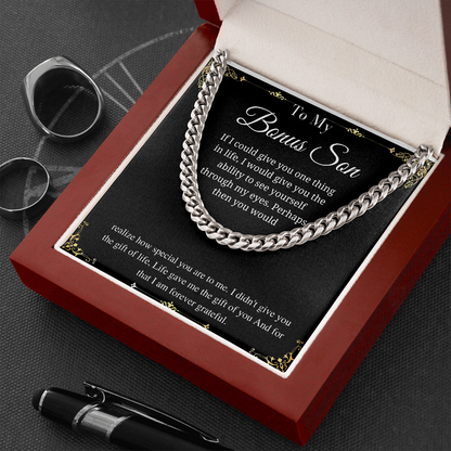 Bonus Son Gift, Unique Gift for Bonus Son on Adoption Anniversary, Stepson Birthday Gift, Graduation Gift, Christmas Gift, Cuban Chain