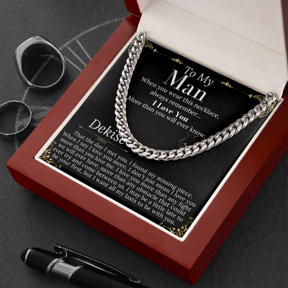 To My Man Chain Necklace for Him, Romantic Birthday Gifts for Him Christmas, Best Jewelry for Men, Jewelry for Him Romantic, To My Man #0946 Dekise