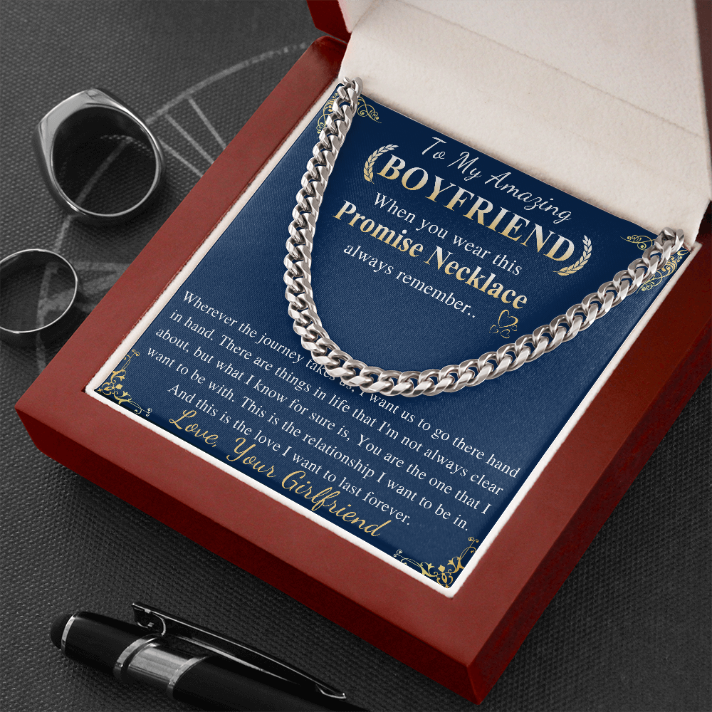 Valentine's Day Gift for Boyfriend, Boyfriend Romantic Gifts From Girlfriend, Boyfriend Promise Chain Necklace, Birthday Gift, Graduation