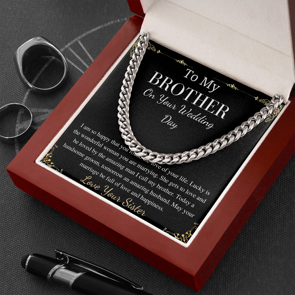 Wedding gift for Brother from Sister, Chain for brother , grooms gift from sister, keepsake gift, for brothers wedding,Unique Gift For Groom