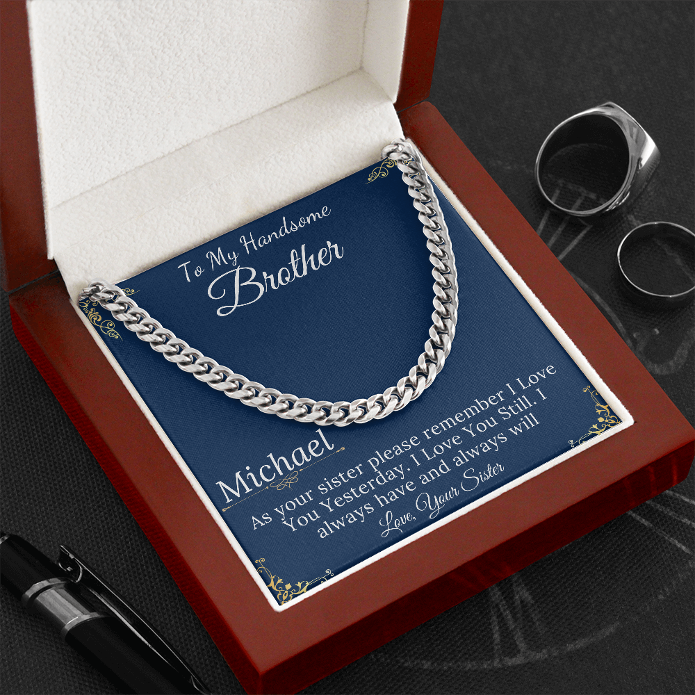Christmas Gifts for Brother Birthday Gifts for Brother Gift Ideas, Gifts for Brother from Sister, Mens Chain Necklace, Brother Present #0868 new