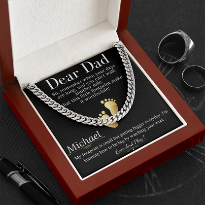 Daddy To Be Keepsake Gift From Baby Bump, Birthday Gift for New Dad, Pregnancy Gift For Husband,Chain for Dad to be, Christmas Gift #0918