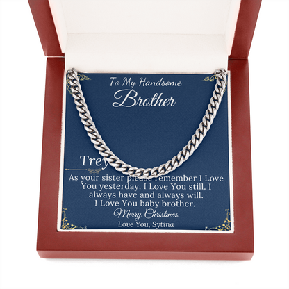 Christmas Gifts for Brother Birthday Gifts for Brother Gift Ideas, Gifts for Brother from Sister, Mens Chain Necklace, Brother Present #0868 trey