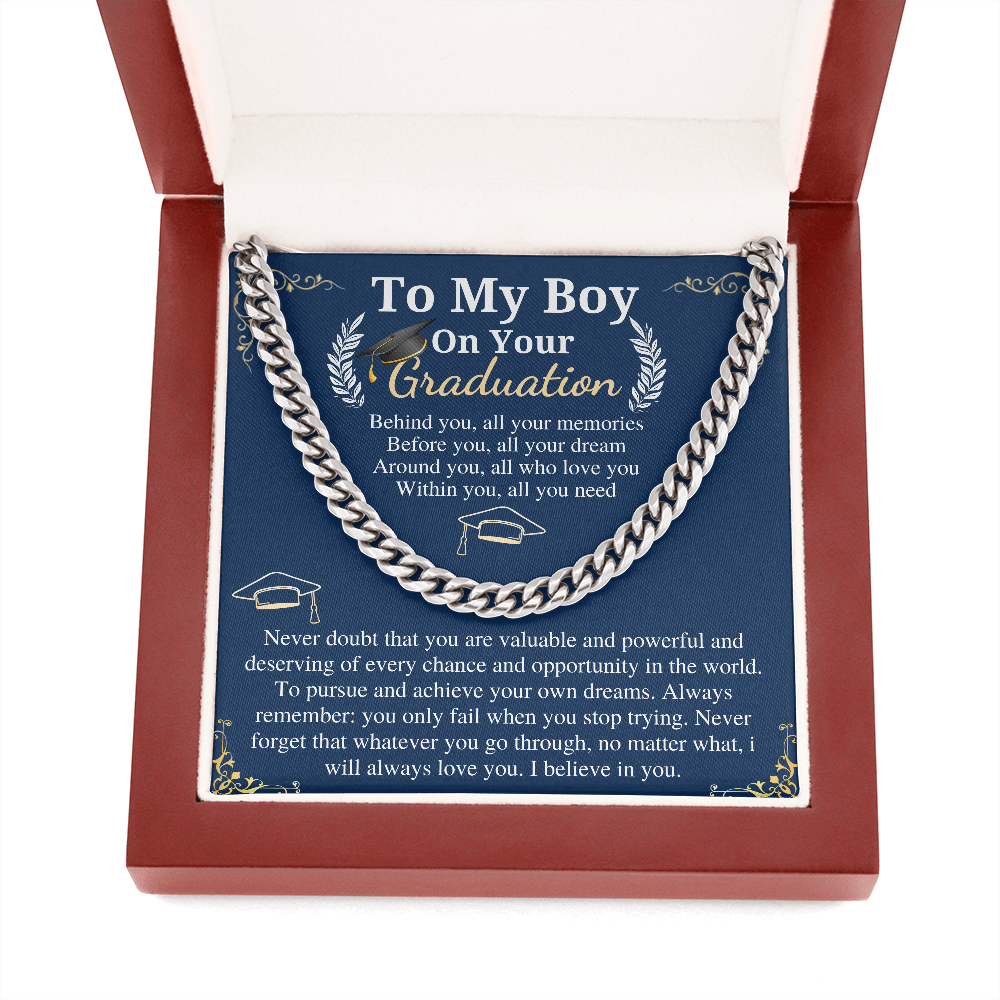 Son Graduation Gifts from Mom & Dad, Chain Necklace Graduation Gifts for Son, High School Graduation Gifts For him, College Graduation Gift 2026