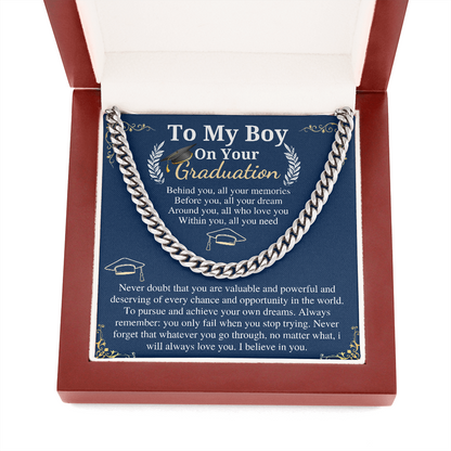 Son Graduation Gifts from Mom & Dad, Chain Necklace Graduation Gifts for Son, High School Graduation Gifts For him, College Graduation Gift 2026