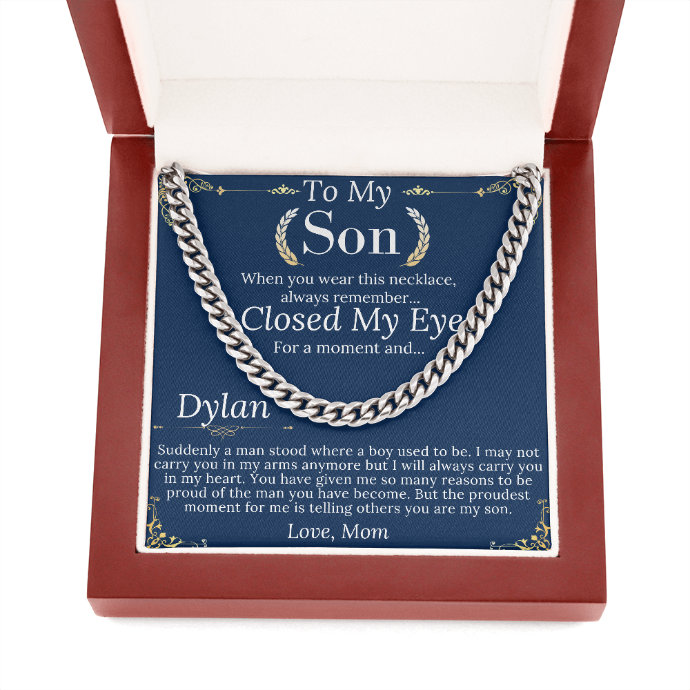 Son Christmas Gift, Sentimental Son Gifts from Mom, Son Chain Necklace, Mother to Son Gifts, Son Birthday, Gifts for Son from Mother #0974 dylen
