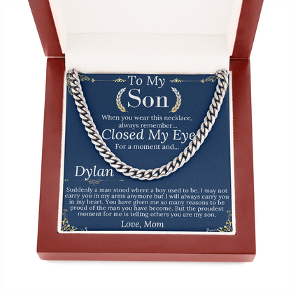 Son Christmas Gift, Sentimental Son Gifts from Mom, Son Chain Necklace, Mother to Son Gifts, Son Birthday, Gifts for Son from Mother #0974 dylen