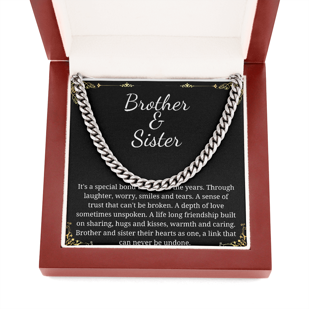 To My Brother, Birthday Gift For Brother from Sister, Curb Link Chain, Brother Sister Gifts, Gifts For Brother From Sister, Proud Of You