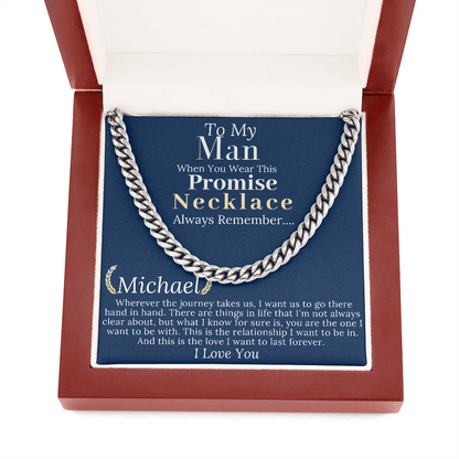 Boyfriend Promise necklace For Him, Boyfriend Christmas Gift, Mens Chain Necklace Christmas Gift For Soulmate, Husband Christmas Gift  #0943