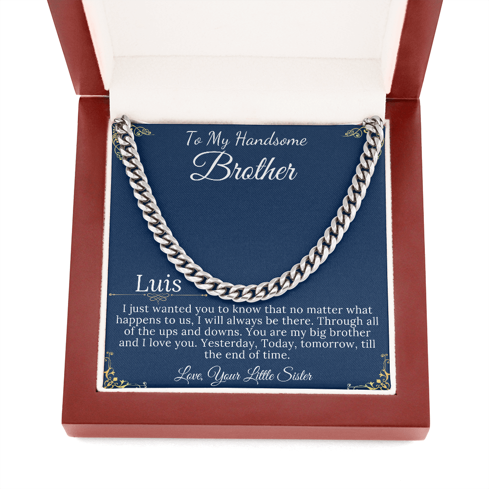 Christmas Gifts for Brother Birthday Gifts for Brother Gift Ideas, Gifts for Brother from Sister, Mens Chain Necklace, Brother Present #0868 Luis