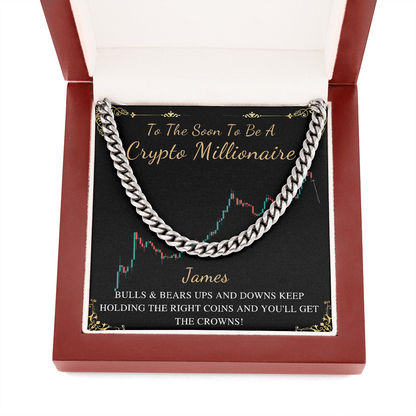 Crypto Boyfriend Chain Necklace Gift, Bitcoin Chain Necklace For Boyfriend, Valentines Day Gift For Cryptocurrency Boyfriend, Birthday Gift