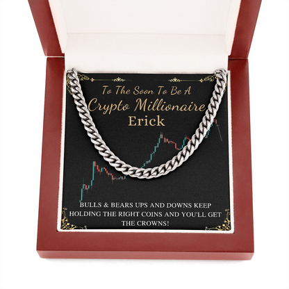 Crypto Boyfriend Chain Necklace Gift, Bitcoin Chain Necklace For Boyfriend, Valentines Day Gift For Cryptocurrency Boyfriend, Birthday Gift Erick