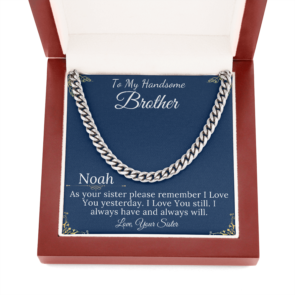 Christmas Gifts for Brother Birthday Gifts for Brother Gift Ideas, Gifts for Brother from Sister, Mens Chain Necklace, Brother Present #0868 noah