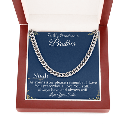 Christmas Gifts for Brother Birthday Gifts for Brother Gift Ideas, Gifts for Brother from Sister, Mens Chain Necklace, Brother Present #0868 noah