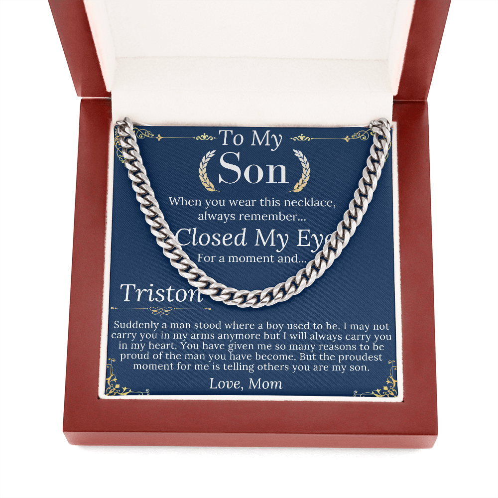 Son Christmas Gift, Sentimental Son Gifts from Mom, Son Chain Necklace, Mother to Son Gifts, Son Birthday, Gifts for Son from Mother #0974 triston