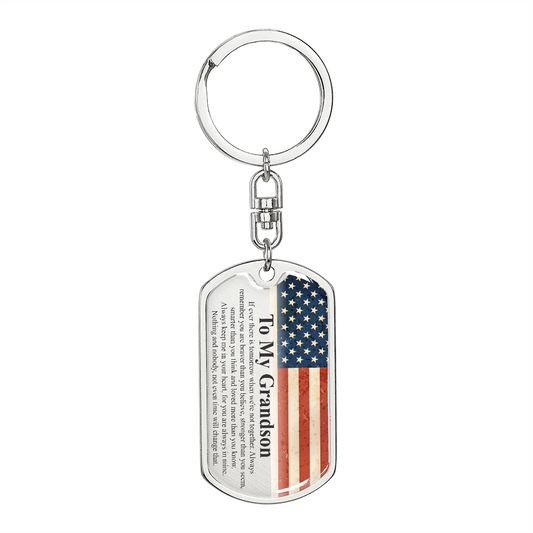 Grandson Keychain, Christmas Gift For Grandson, Grandson Graduation, Grandson Keepsake, Grandpa and Grandson, Grandma and Grandson #0939