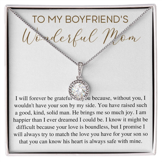 Personalized Necklace Gift For Boyfriend's Mom, Christmas Gift For Boyfriend's Mom, Boyfriends wonderful Mom Birthday Gift, Gift for Mother In Law capital I