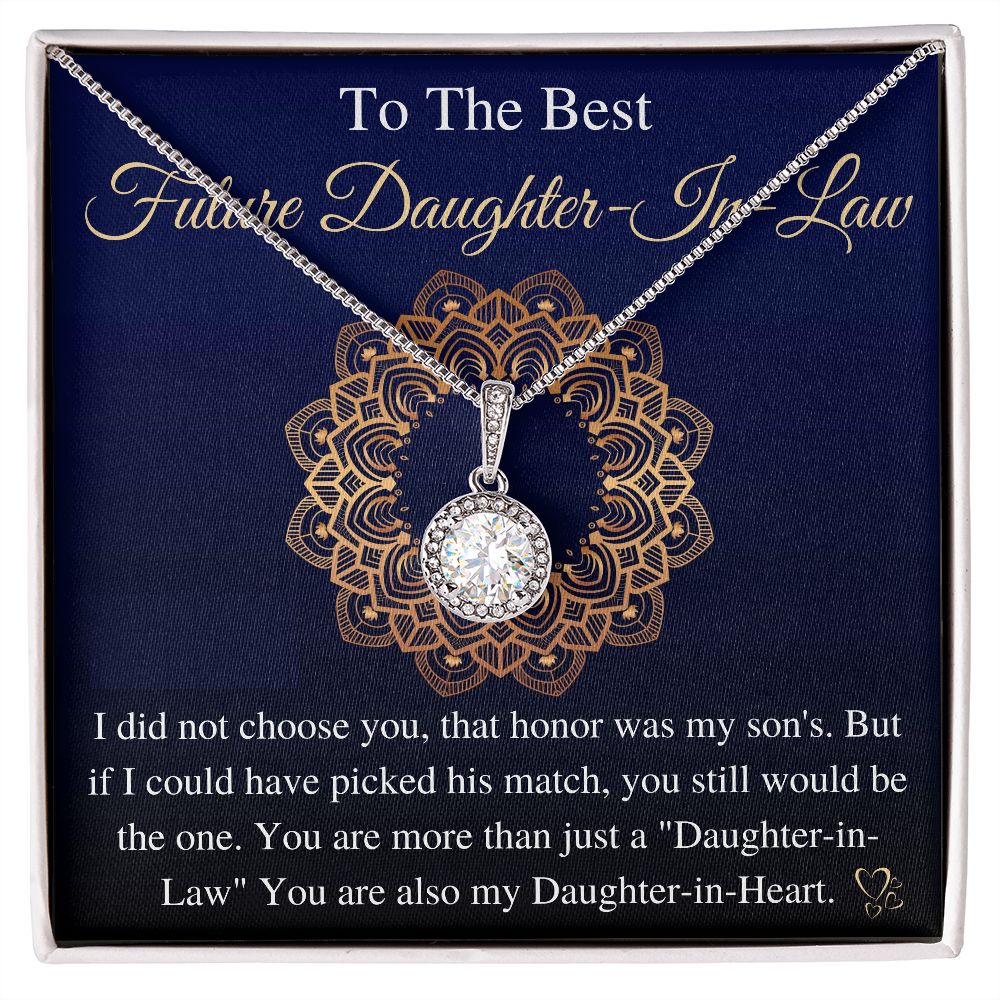 Meaningful Jewelry Gifts For To My Future Daughter-In-Law, Bonus Daughter Gift, Future Daughter-In-Law Necklace, from mother in law, keepsake gift, future son's wife e with Message Card