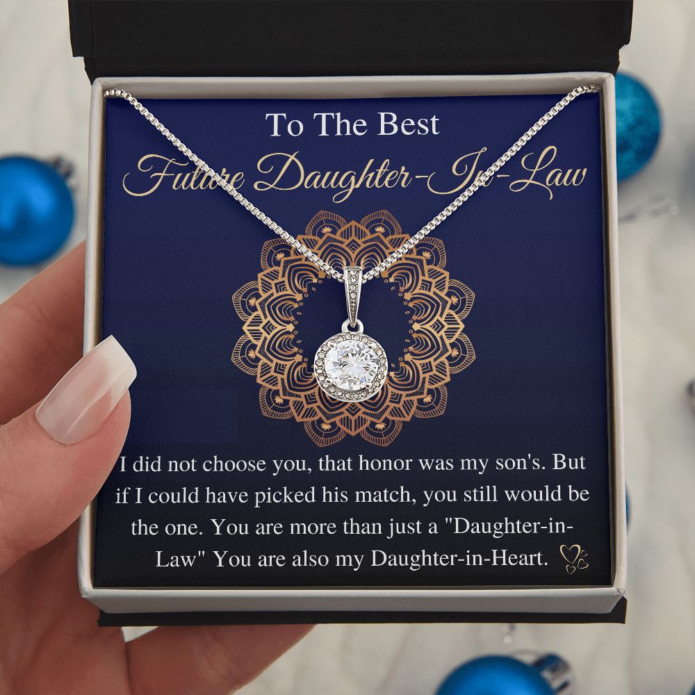 Meaningful Jewelry Gifts For To My Future Daughter-In-Law, Bonus Daughter Gift, Future Daughter-In-Law Necklace, from mother in law, keepsake gift, future son's wife e with Message Card