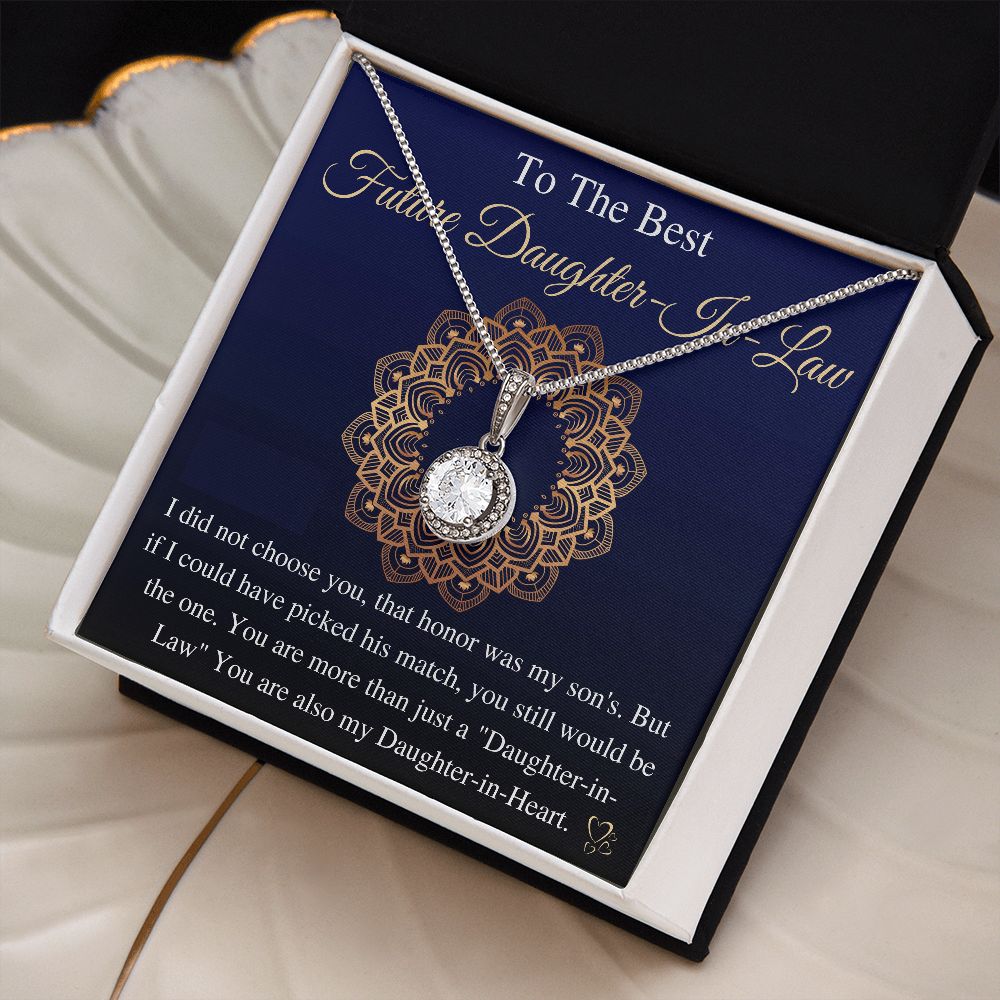 Meaningful Jewelry Gifts For To My Future Daughter-In-Law, Bonus Daughter Gift, Future Daughter-In-Law Necklace, from mother in law, keepsake gift, future son's wife e with Message Card