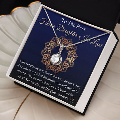 Meaningful Jewelry Gifts For To My Future Daughter-In-Law, Bonus Daughter Gift, Future Daughter-In-Law Necklace, from mother in law, keepsake gift, future son's wife e with Message Card