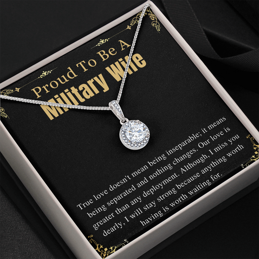 Military Wife Necklace Gift, Army Wife Gift, Deployment Present, Best Army Wife Jewelry, Valentines day gift for military wife, Anniversary