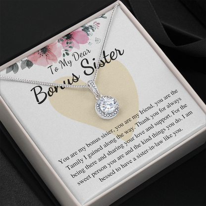 Bonus Sister Gift, Sister in Law Gift, Sister of The Groom, Wedding, Thank You, from bride to sister in law, necklace for sister in law
