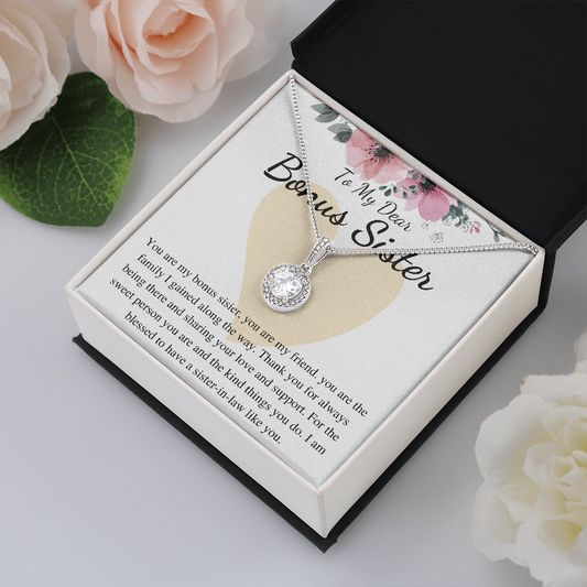 Bonus Sister Gift, Sister in Law Gift, Sister of The Groom, Wedding, Thank You, from bride to sister in law, necklace for sister in law correct