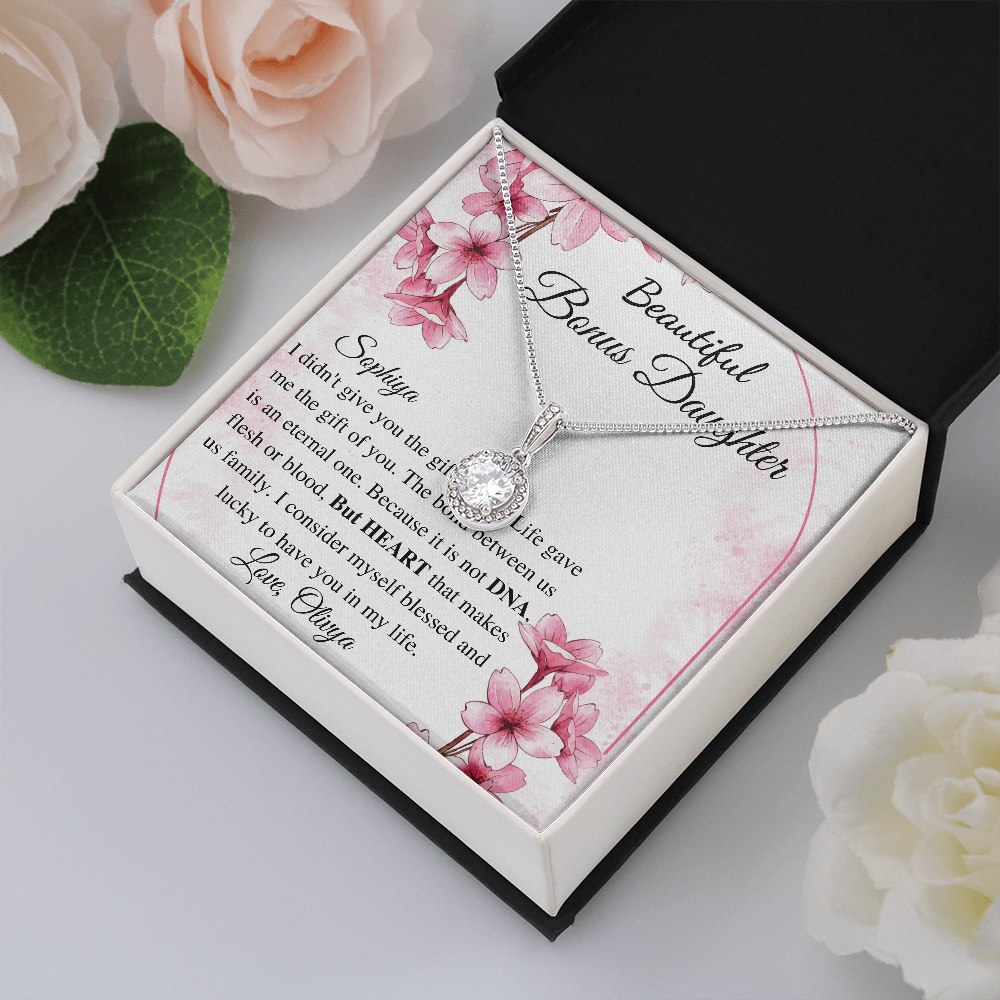 To my Bonus Daughter Beautiful Necklace, Stepdaughter Gift, Bonus Daughter Birthday Gift, Gift for Bonus Daughter, Daughter in Law