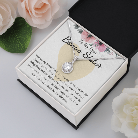 Bonus Sister Gift, Sister in Law Gift, Sister of The Groom, Wedding, Thank You, from bride to sister in law, necklace for sister in law