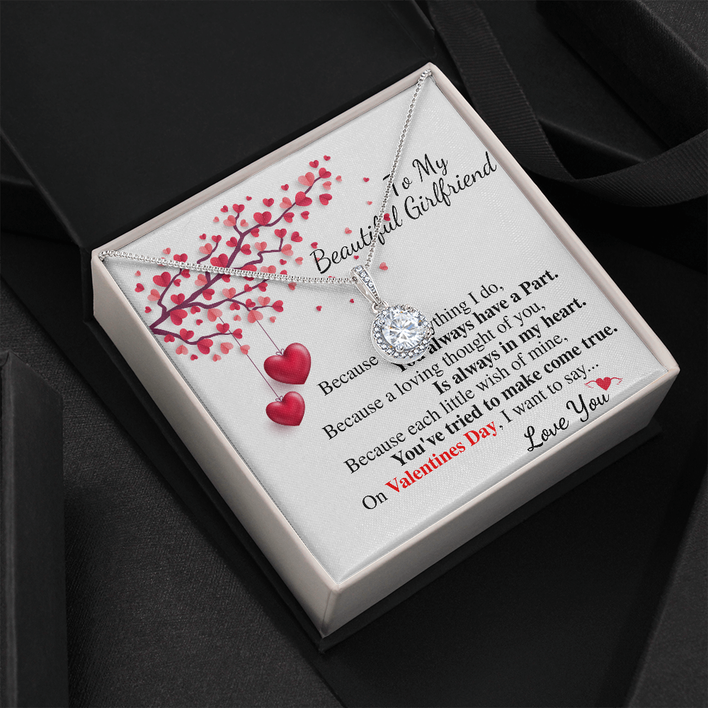 Meaningful Jewelry Gifts Eternal Hope Necklace Gift For Beautiful Girlfriend Valentines Day Gift For Her From Boyfriend Present For Girlfriend On Birthday Day Stainless Steel Box Chain Necklace with Message Card Romantic Valentine's Gift