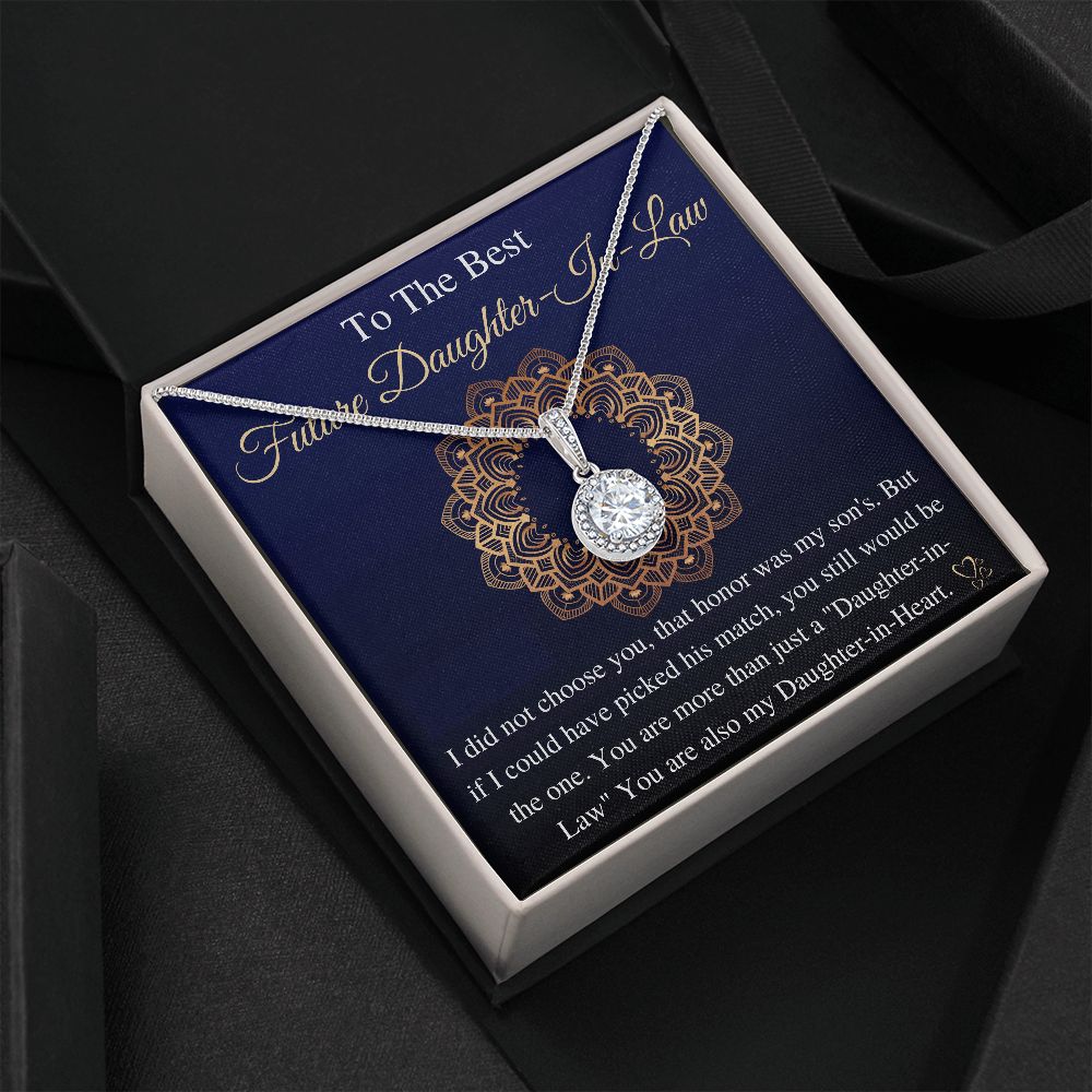 Meaningful Jewelry Gifts For To My Future Daughter-In-Law, Bonus Daughter Gift, Future Daughter-In-Law Necklace, from mother in law, keepsake gift, future son's wife e with Message Card