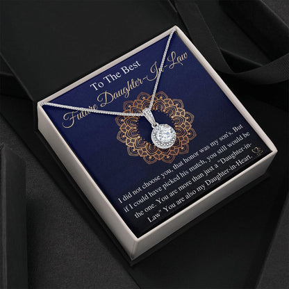 Meaningful Jewelry Gifts For To My Future Daughter-In-Law, Bonus Daughter Gift, Future Daughter-In-Law Necklace, from mother in law, keepsake gift, future son's wife e with Message Card