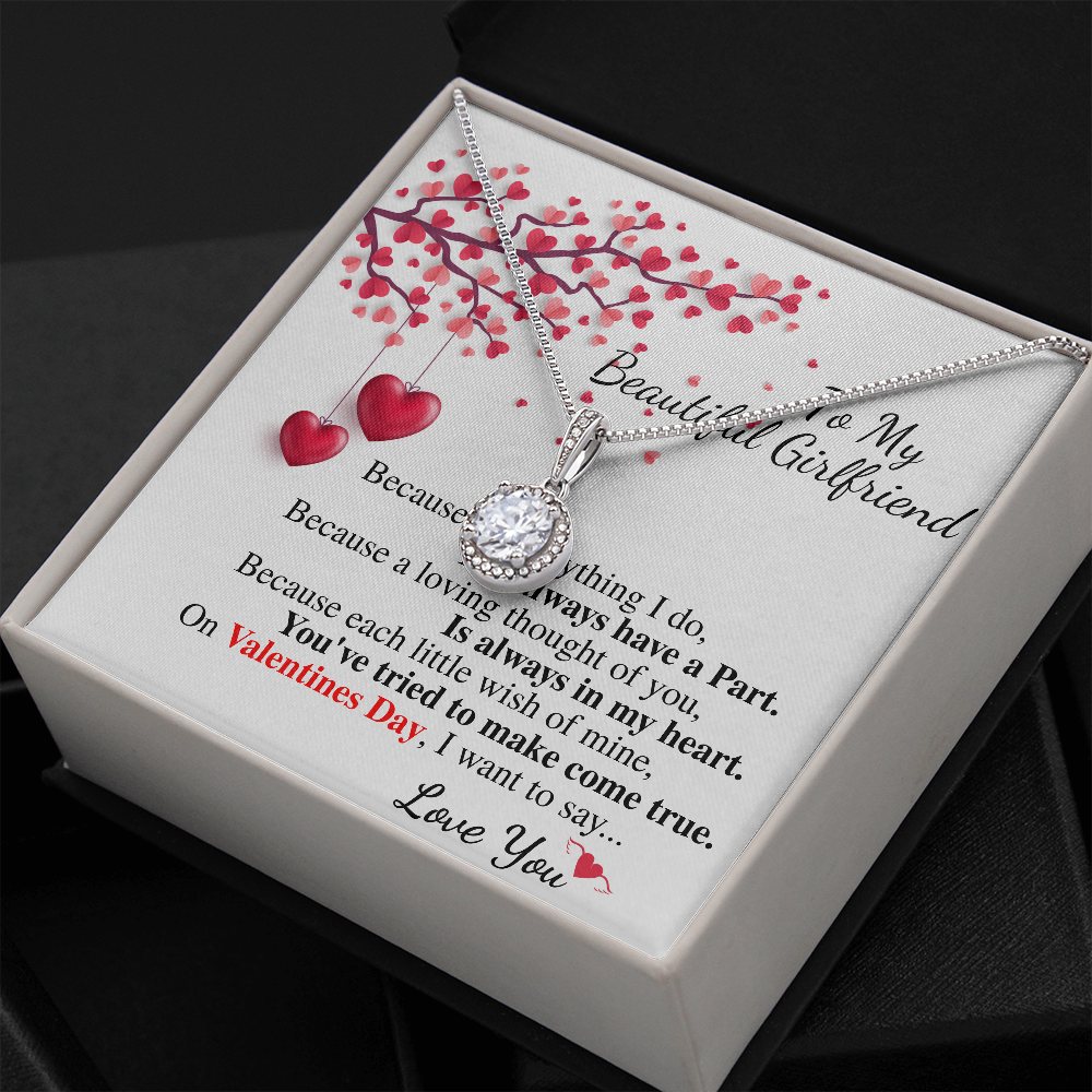 Meaningful Jewelry Gifts Eternal Hope Necklace Gift For Beautiful Girlfriend Valentines Day Gift For Her From Boyfriend Present For Girlfriend On Birthday Day Stainless Steel Box Chain Necklace with Message Card Romantic Valentine's Gift